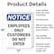 Signmission Employees Only Customers Do Not Enter OSHA Notice Sign, Aluminum, 12in W x 18in L, 2PK OS-2PACK-NS-A-1218-V-11991 - alternate 2